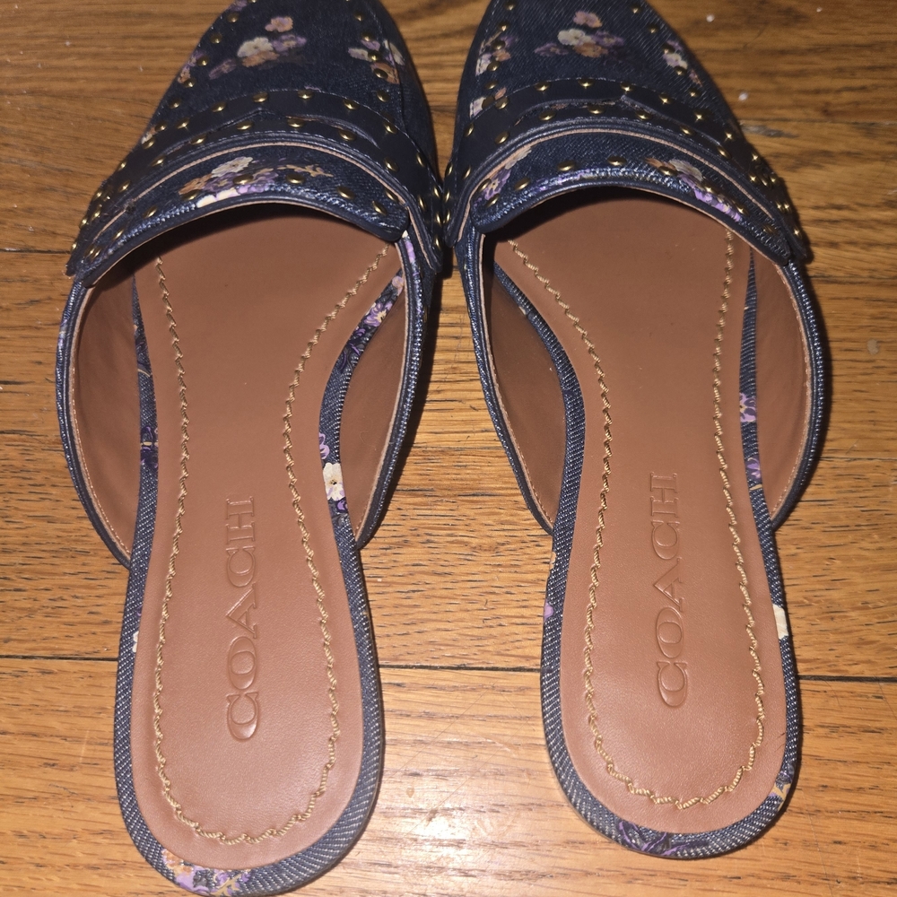 Coach Floral Denim Mules 🌼 - Picture 6 of 7